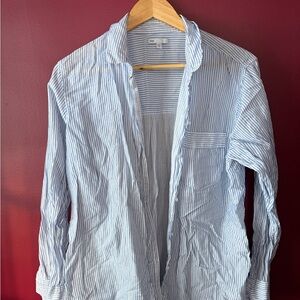 GAP 100% Cotton Classic Navy and White Striped Shirt